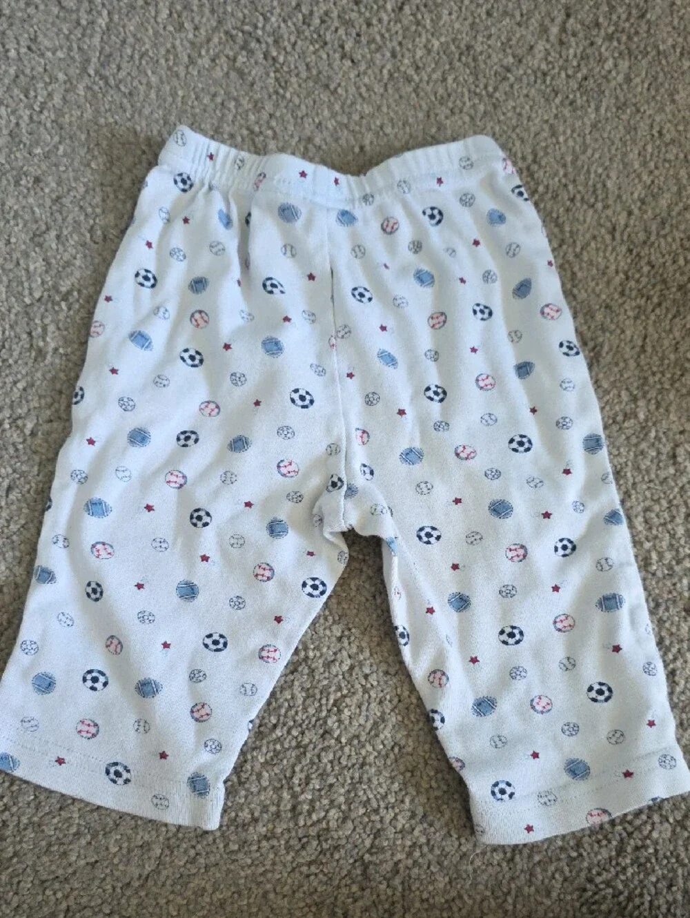 Carter's White Pajama Pants with Sports Ball Print